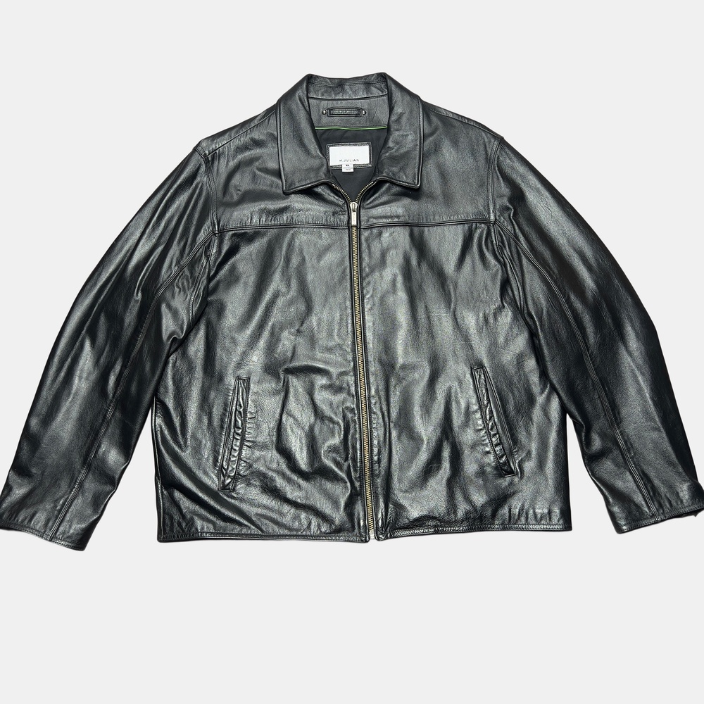 Wilsons Leather M Julian Jacket Mens XL Black Motorcycle Biker Full Zip Lined